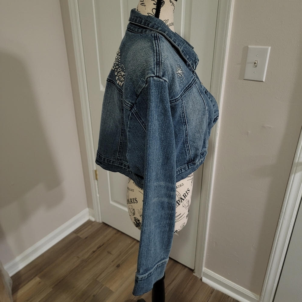 AMERICAN BLUES WOMENS JEAN SHORT CROPED JACKET SIZE XL - Picture 4 of 9